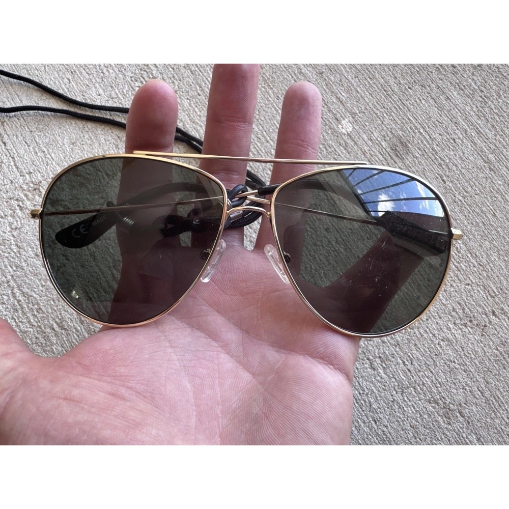 J.Crew Airman Sunglasses in One Size Stainless Steel Classic Gold BE964 EE267 - Picture 2 of 9